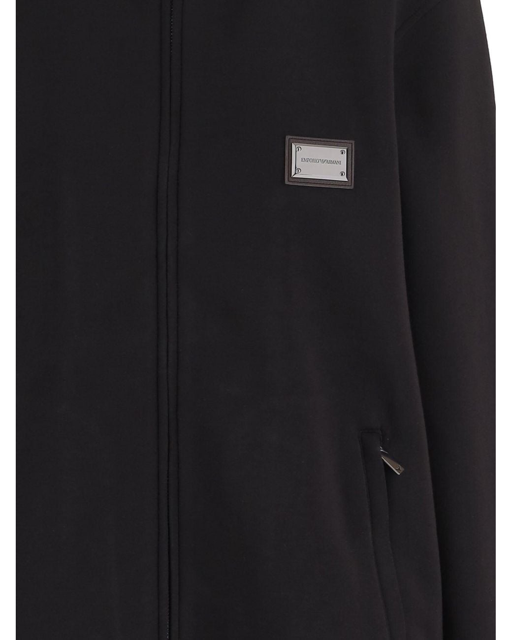 Emporio Armani Black Logo Modal Jersey Sweatshirt