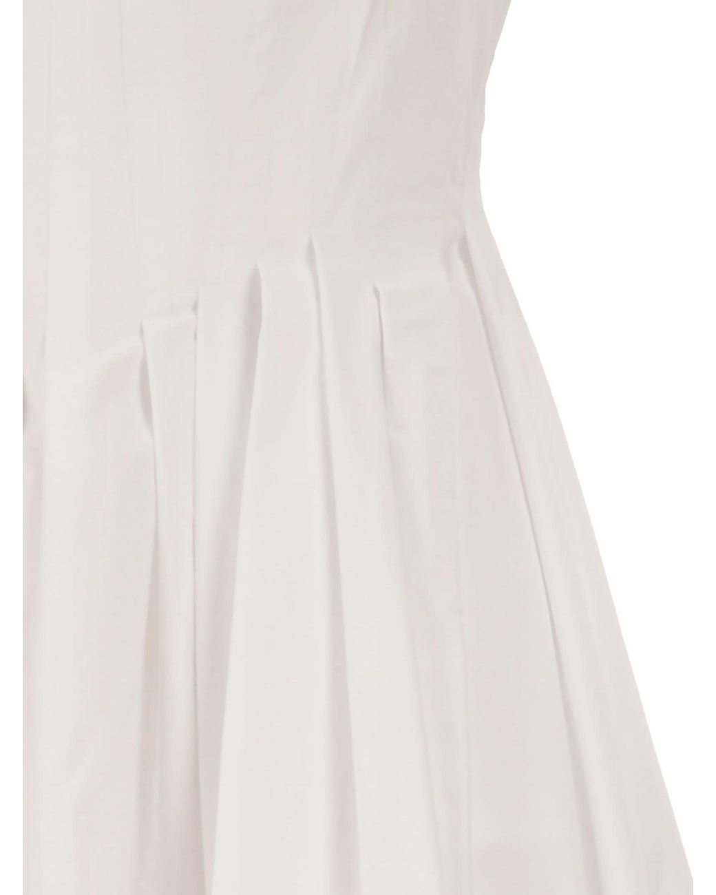 Sportmax White Spxgiro – Structured Cotton Midi Dress With Full Skirt
