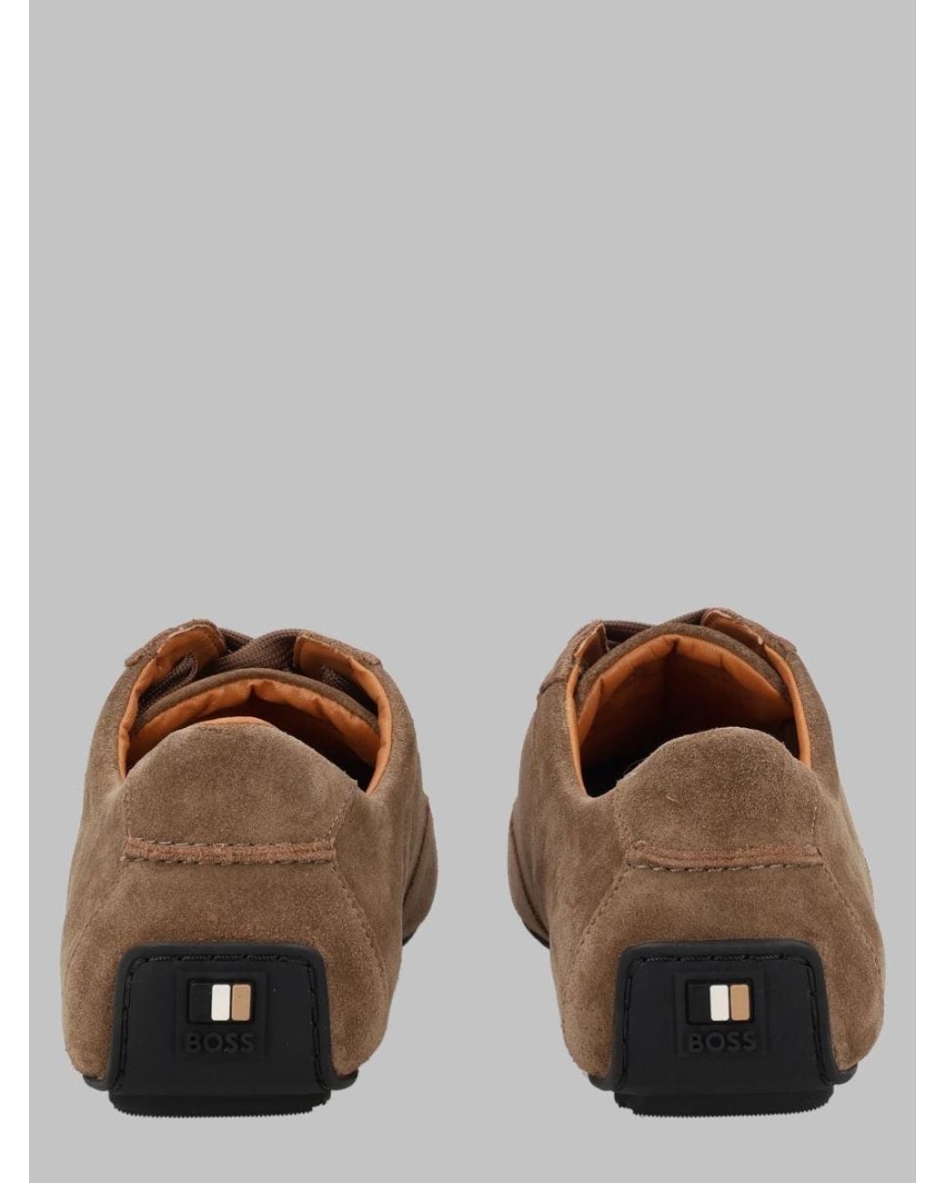 Boss Brown Suede Lace-Up Sneakers