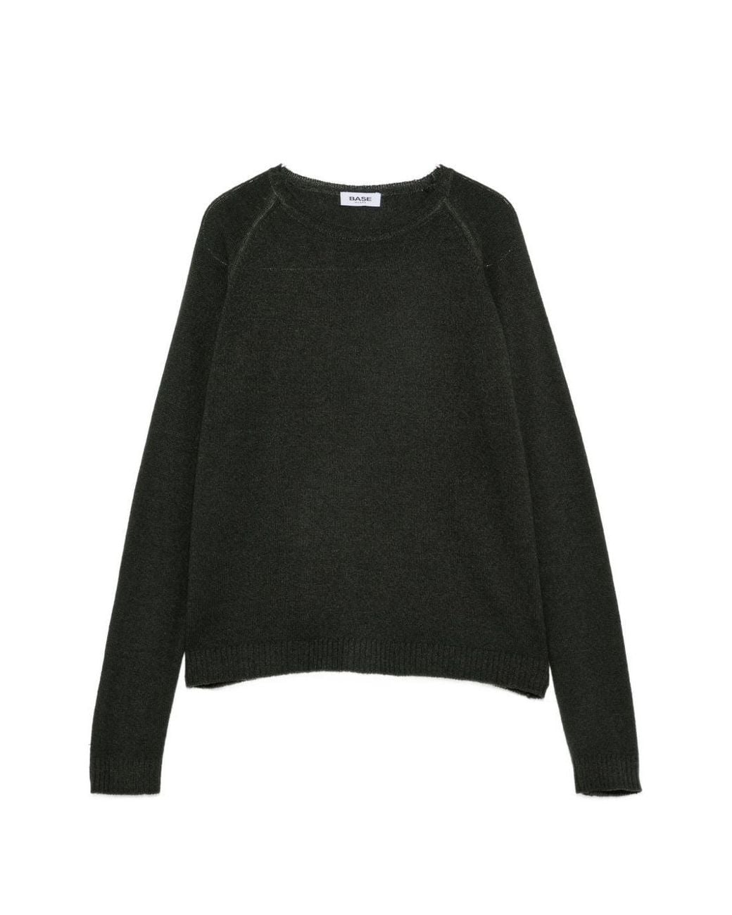 Base London Black Wool And Cashmere Crewneck Sweater