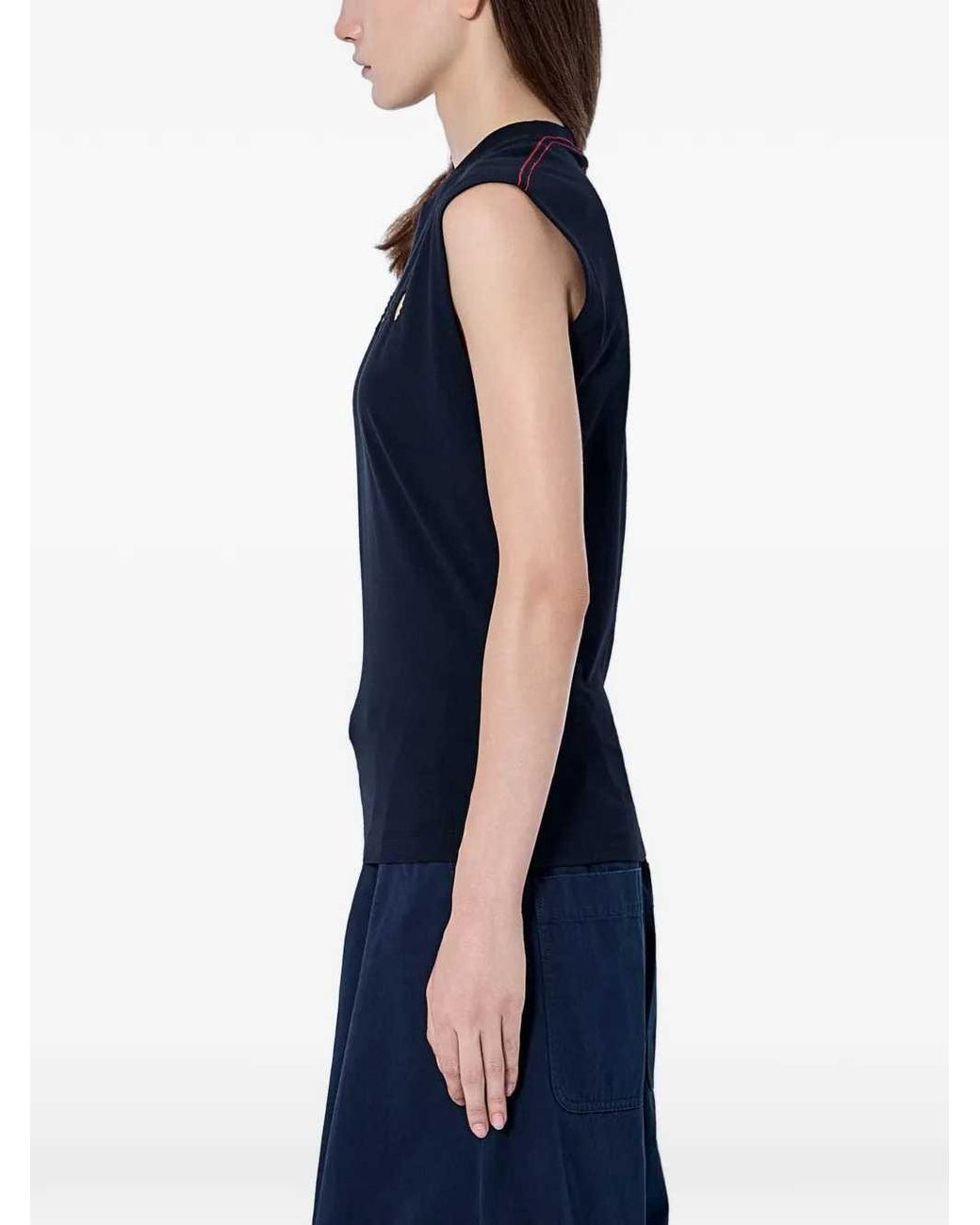 Marni Black Sleeveless Tank Top With Cut Outs