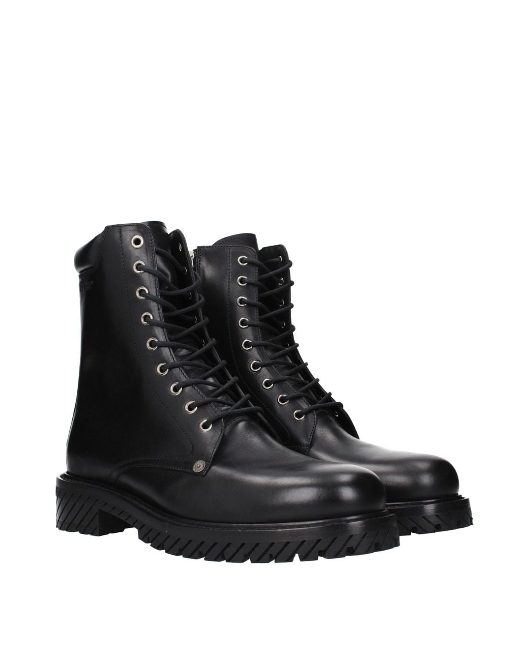 Off-White c/o Virgil Abloh Black Off Boots Leather