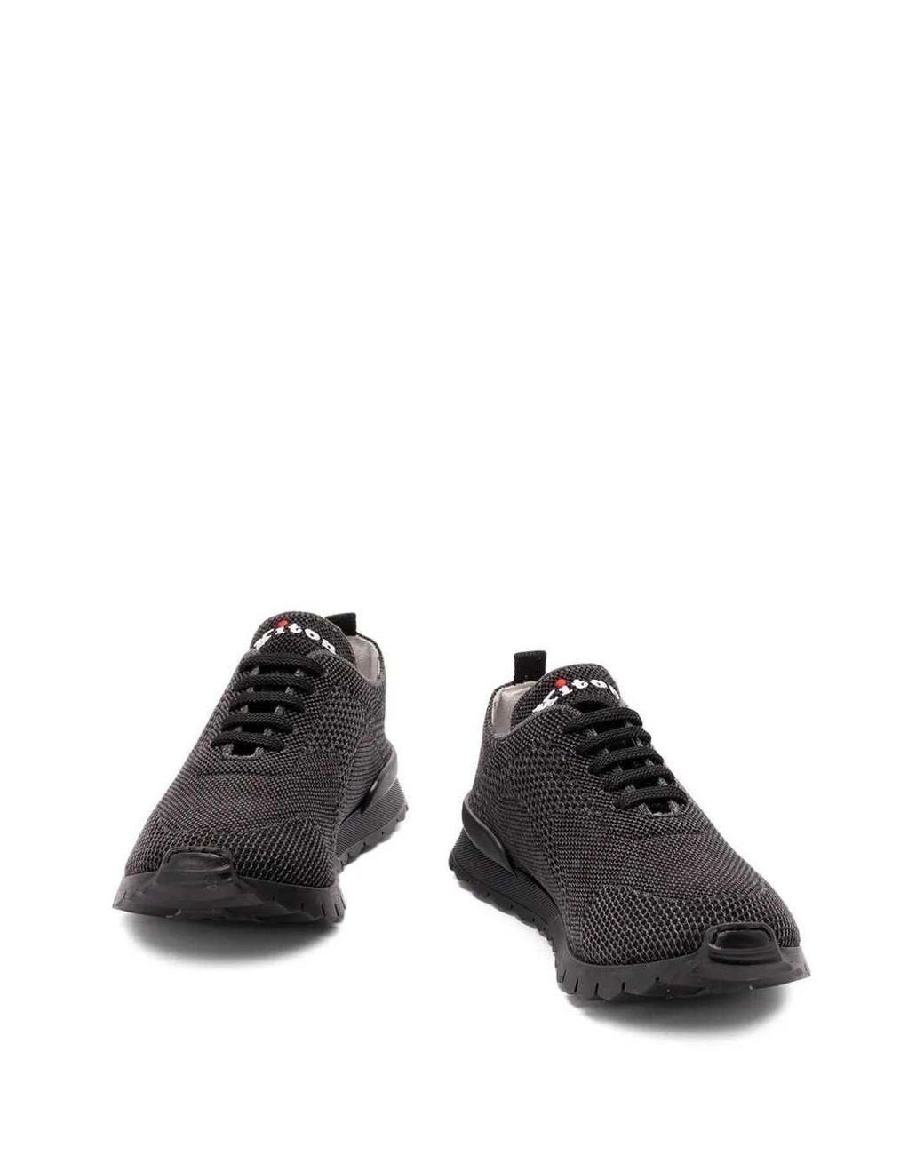 Kiton Black Lace-Up Sneakers for men