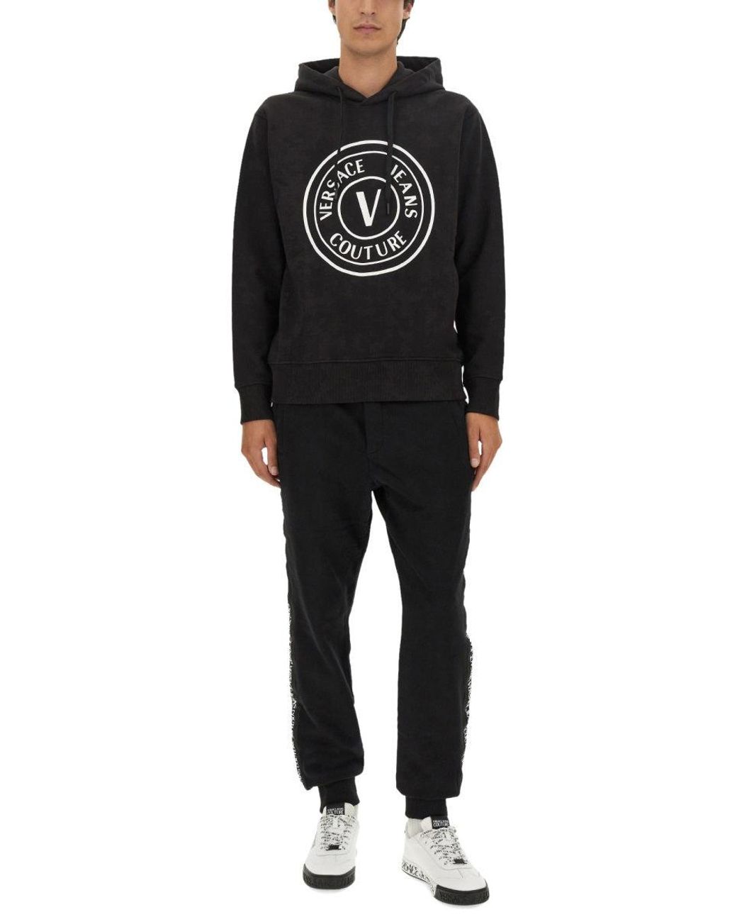 Versace Jeans Couture Black Sweatshirt With Logo for men