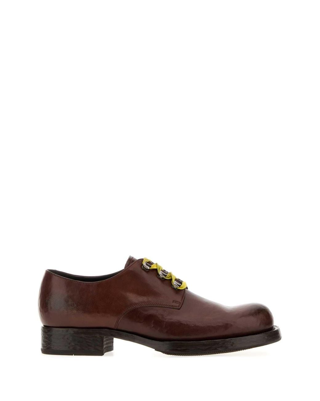 Prada Brown Leather Lace Up Shoes