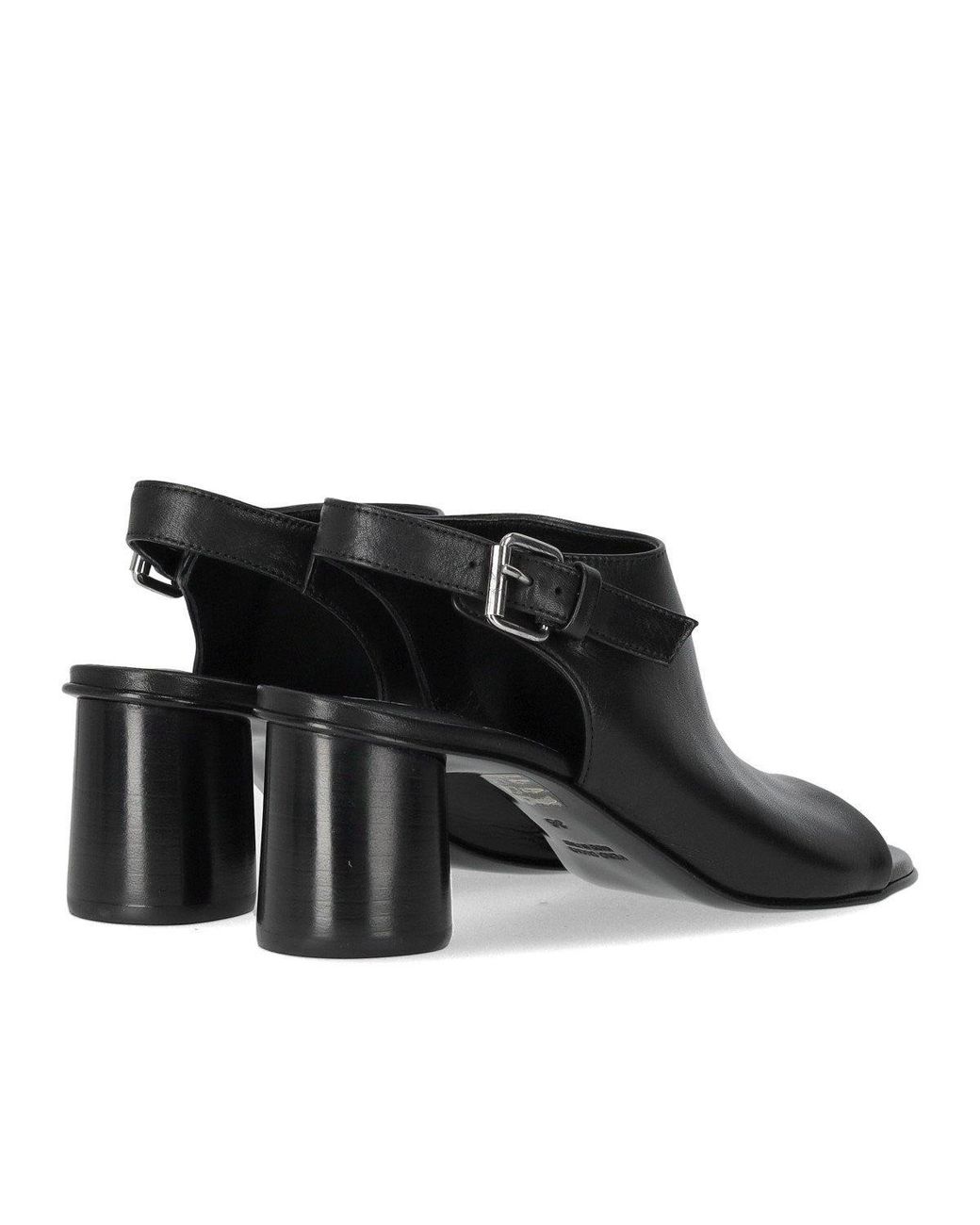 Elena Iachi Black Silk Heeled Sandal