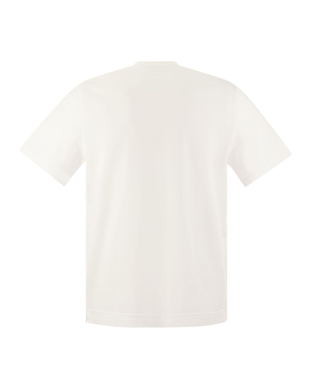 Fedeli White Short Sleeved Cotton T Shirt for men