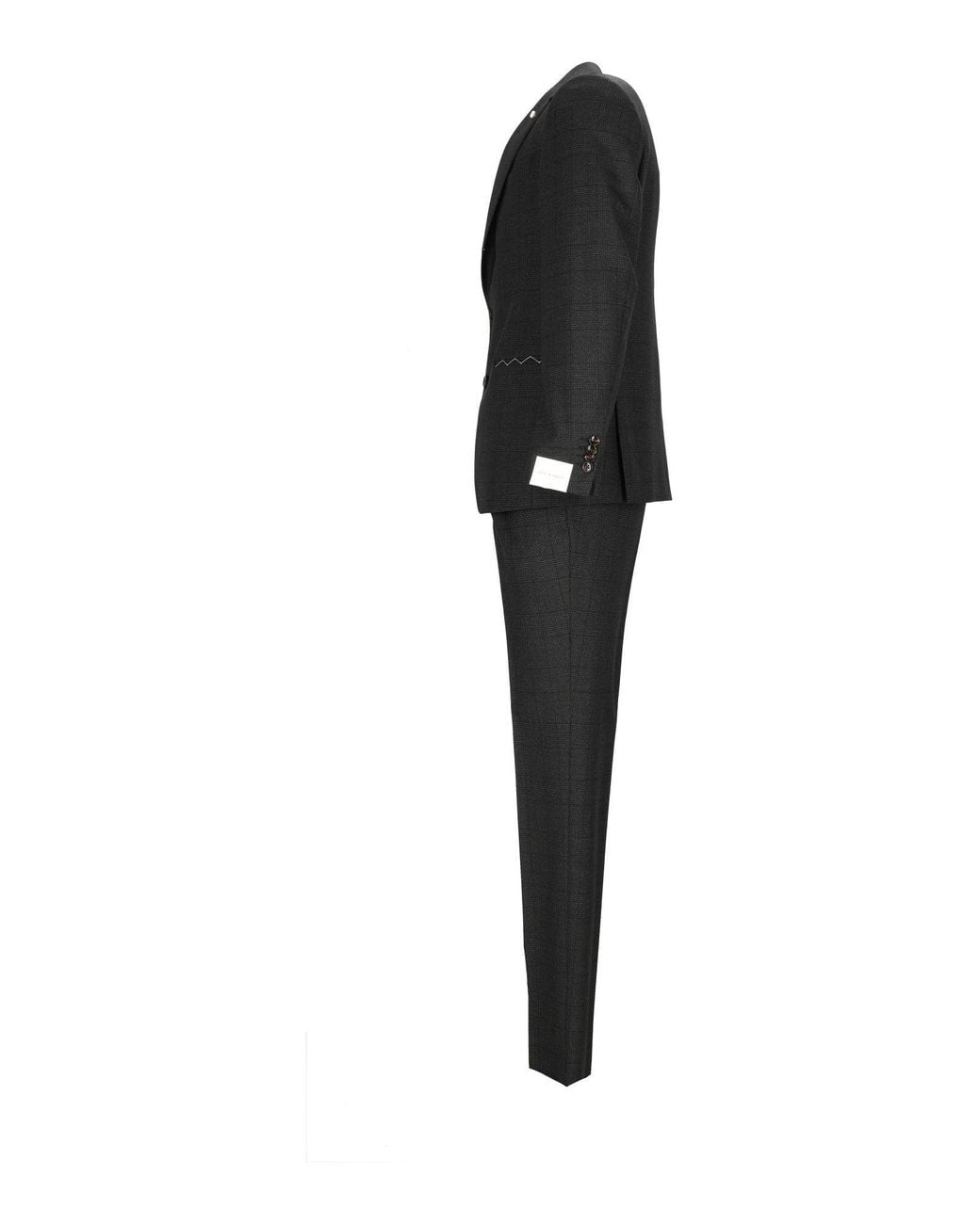LUIGI BIANCHI SARTORIA Black Drop 7 Checkered Suit for men