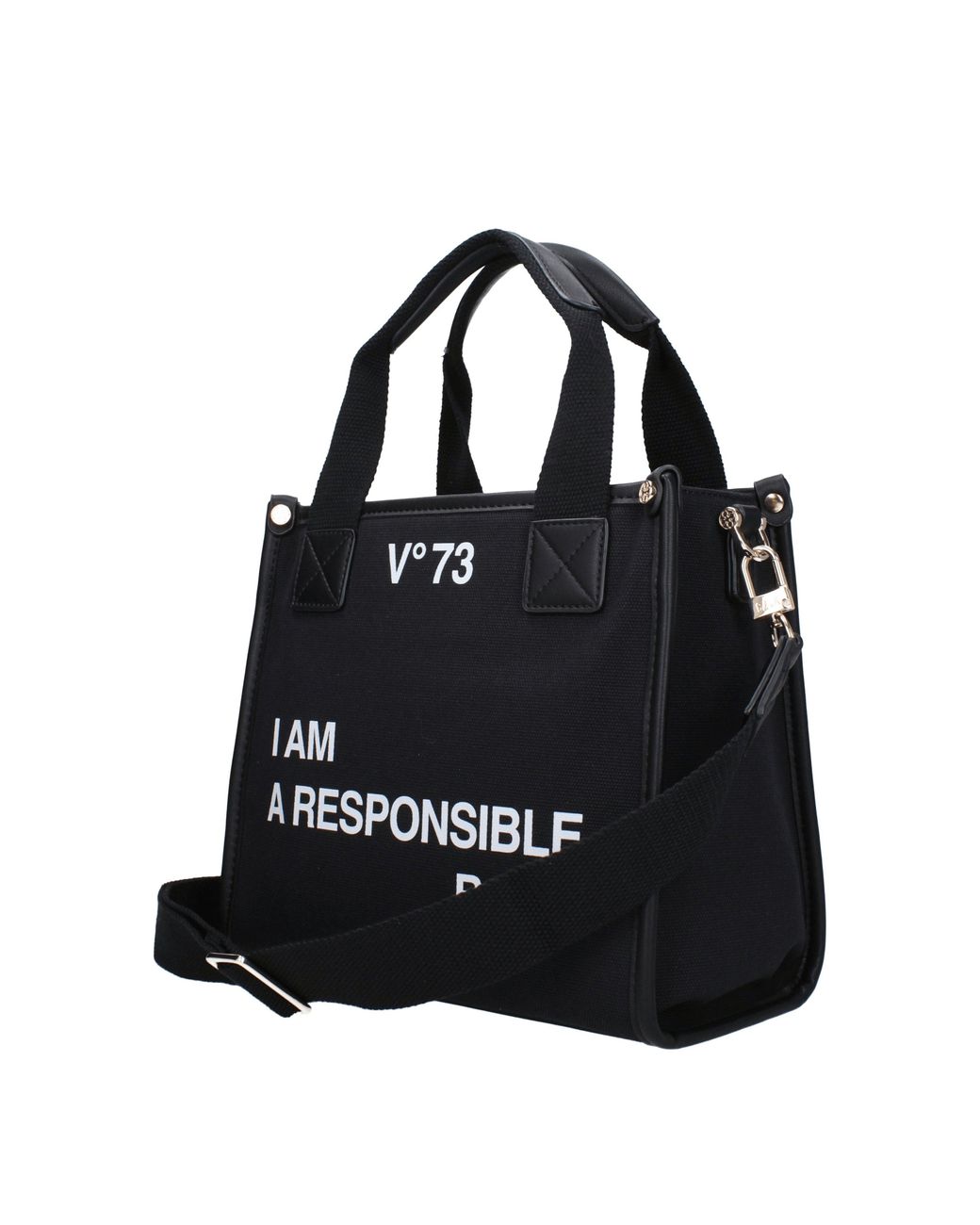 V73 Black Borse A Mano Responsibility Bis Donna Tessuto Nero