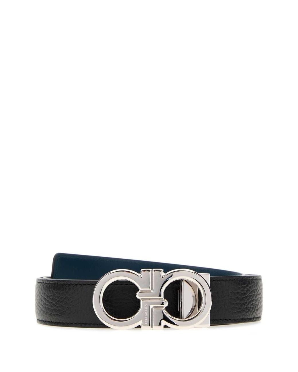 Ferragamo White Salvatore Leather Reversible Belt for men