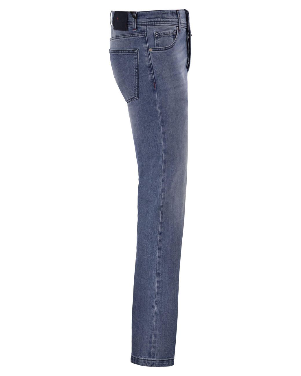 Kiton Blue Five-Pocket Stretch Denim Jeans for men