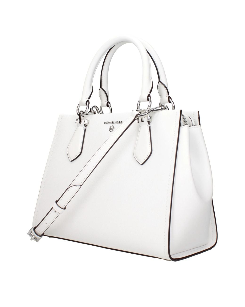Michael Kors White Handbags Marilyn Leather/Optical