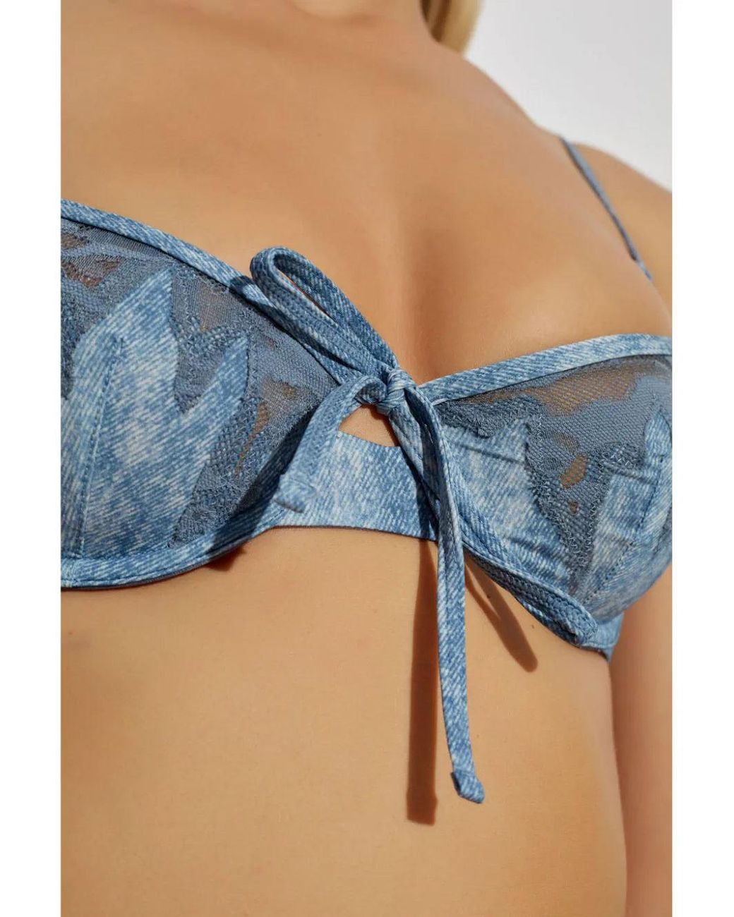 Diesel X Fenty By Rihanna Blue Balconette-Lace-Bra