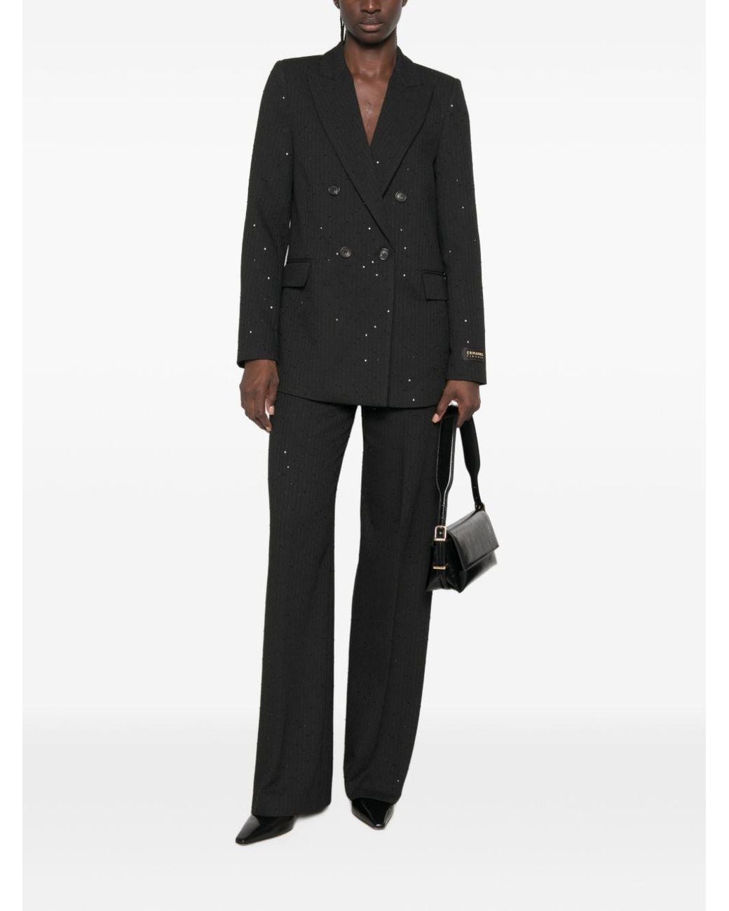 ERMANNO FIRENZE Black Straight Leg Trousers