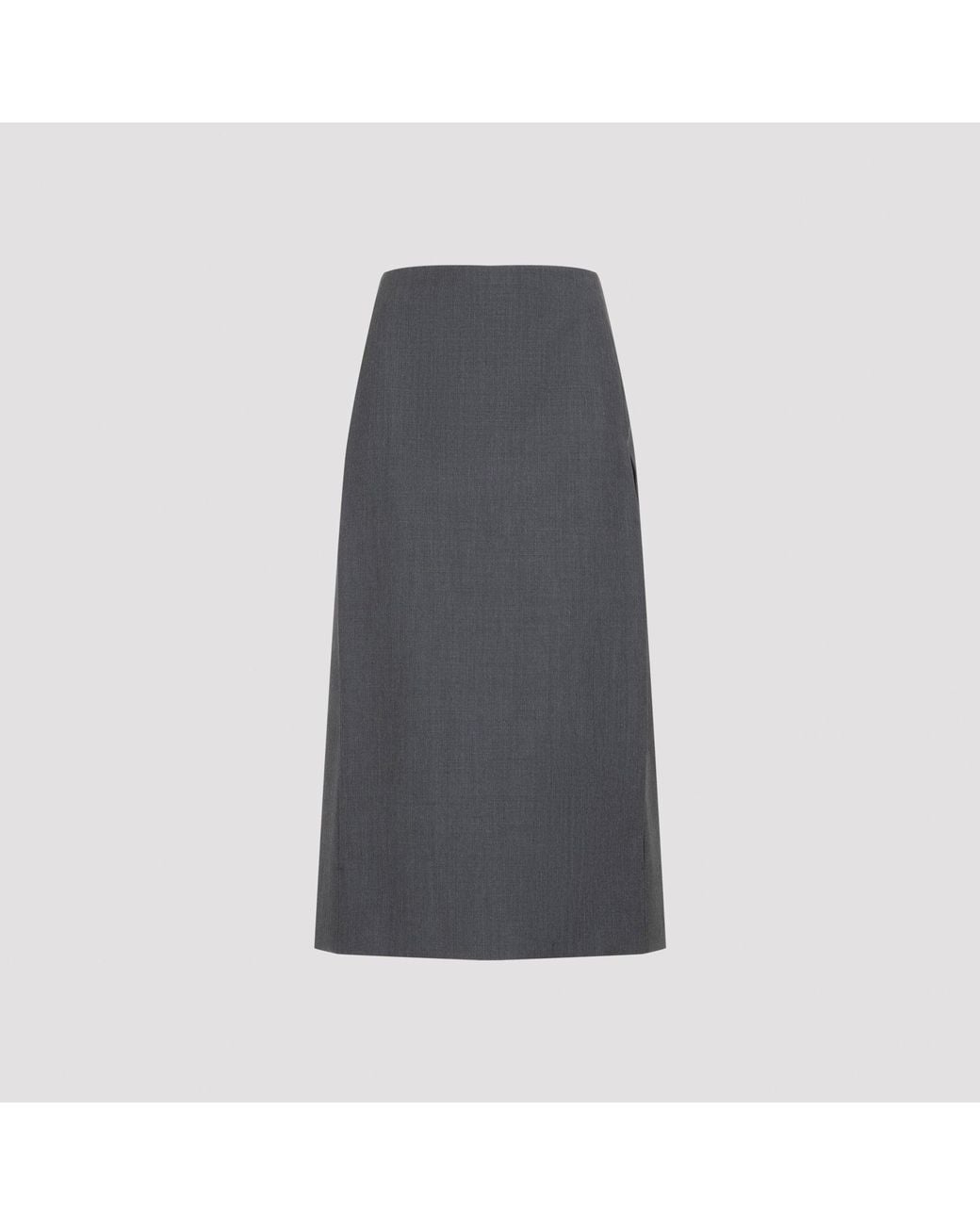 Jil Sander Gray Wool Blend Midi Skirt