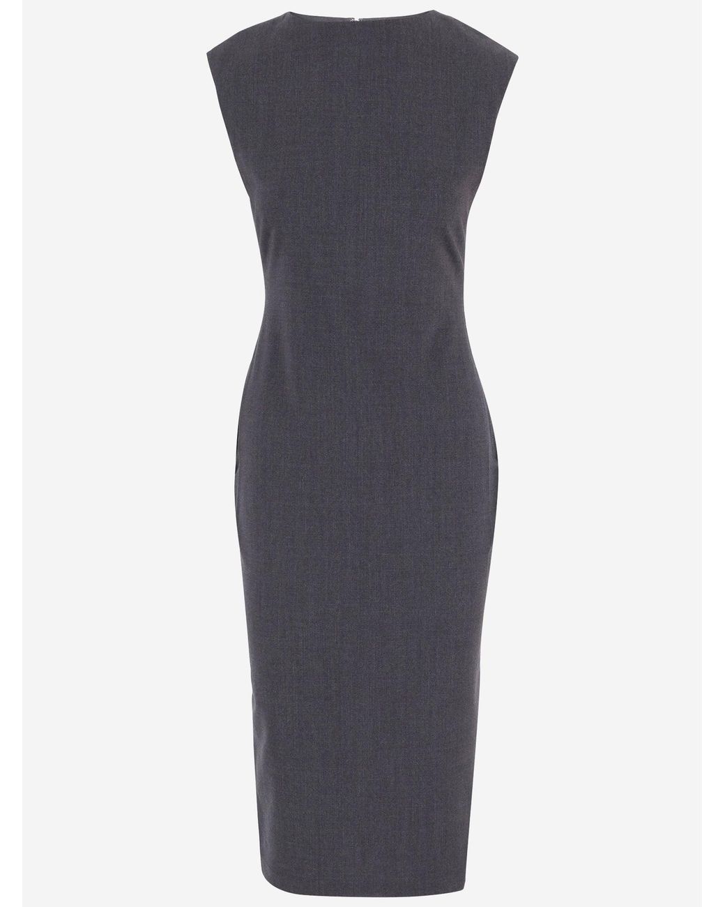 Jacquemus Blue Alba Stretch Wool Midi Dress