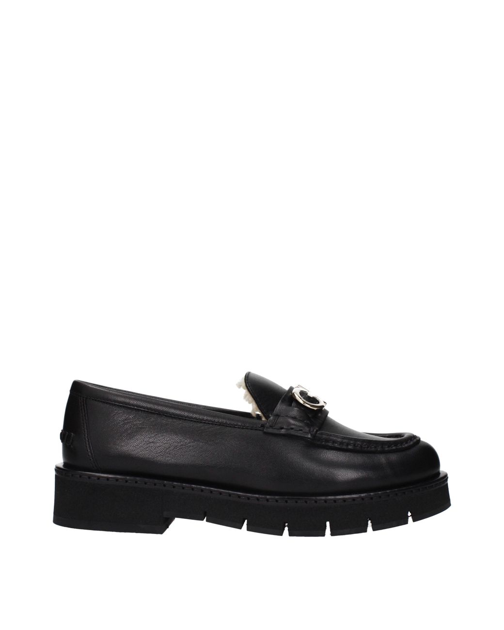 Ferragamo Black Ofelia Moccasins Leather