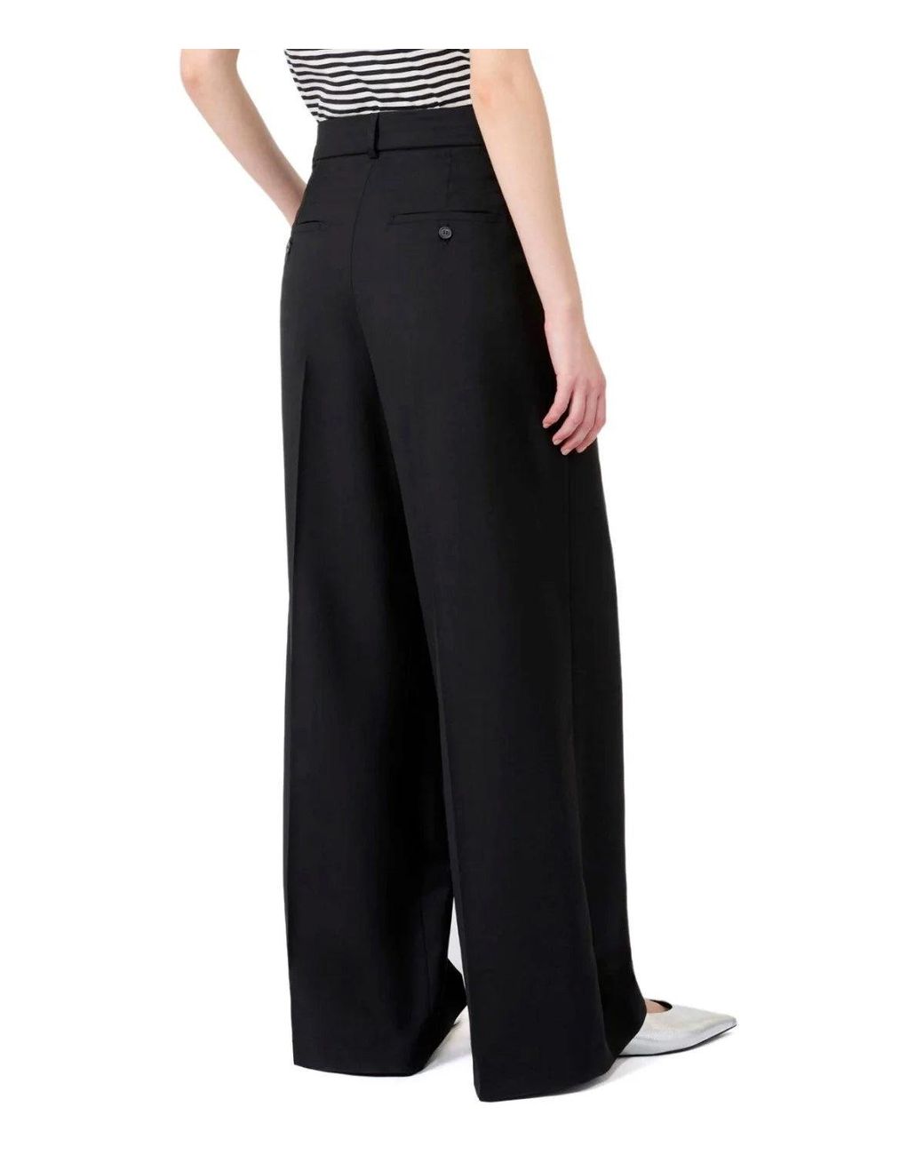 Weekend by Maxmara Black Ovvio Wide Leg Trousers