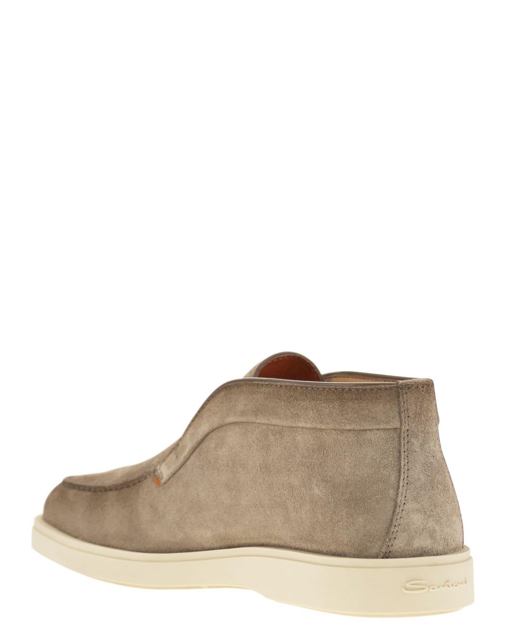Santoni Brown Suede Desert Boot for men