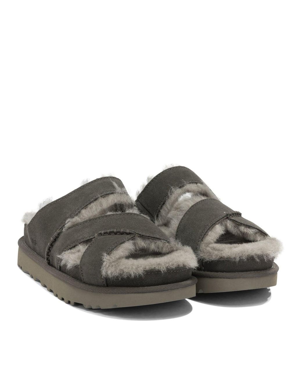 Ugg Gray "Greenport Cross Strap" Slide