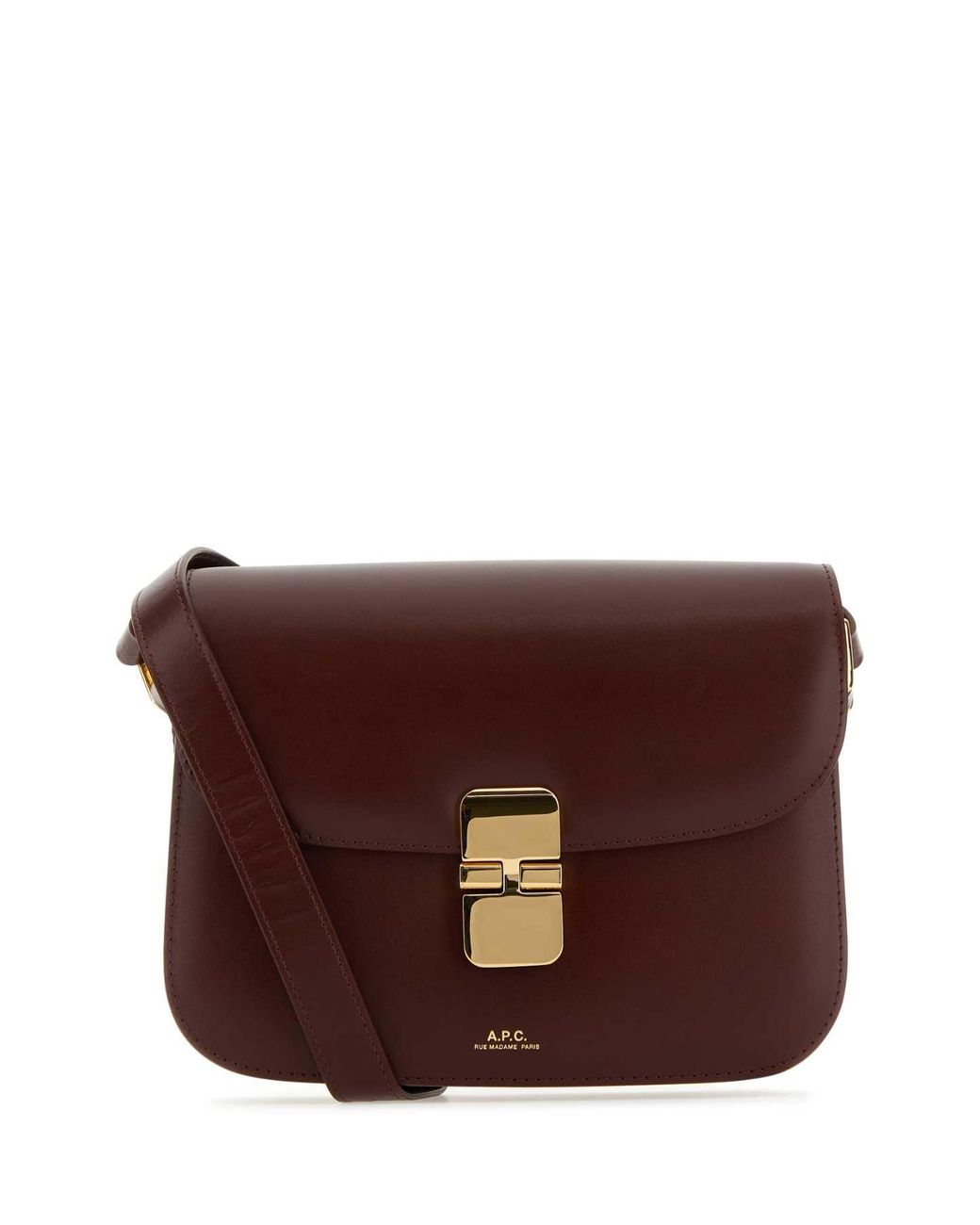 A.P.C. Purple Grape Leather Small Grace Crossbody Bag