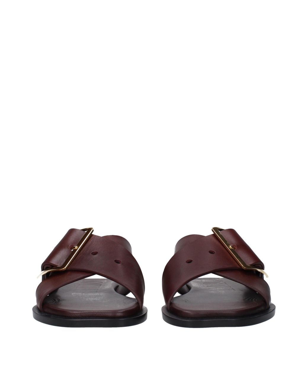 Loewe Brown Slippers And Clogs Leather/Burgundy