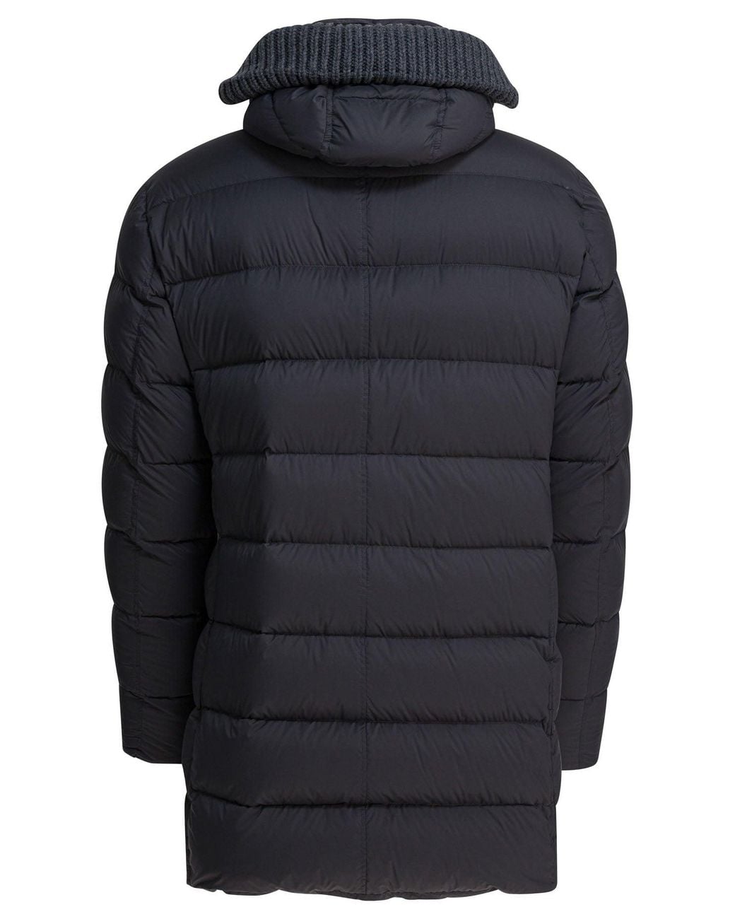 Herno Blue Long Down Jacket With Hood Jackets And Coats