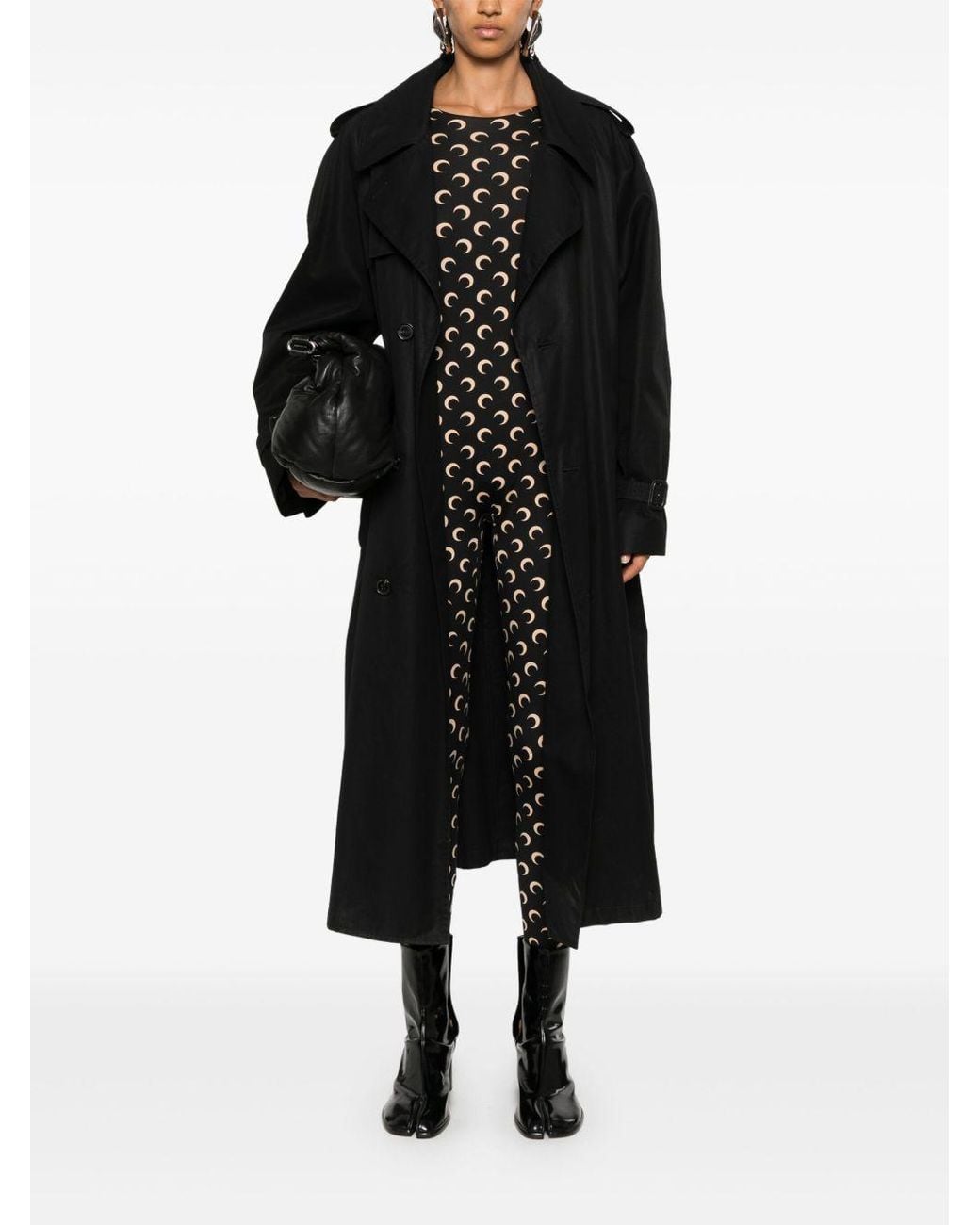 MARINE SERRE Black Moon Printed Stretch Jersey Catsuit