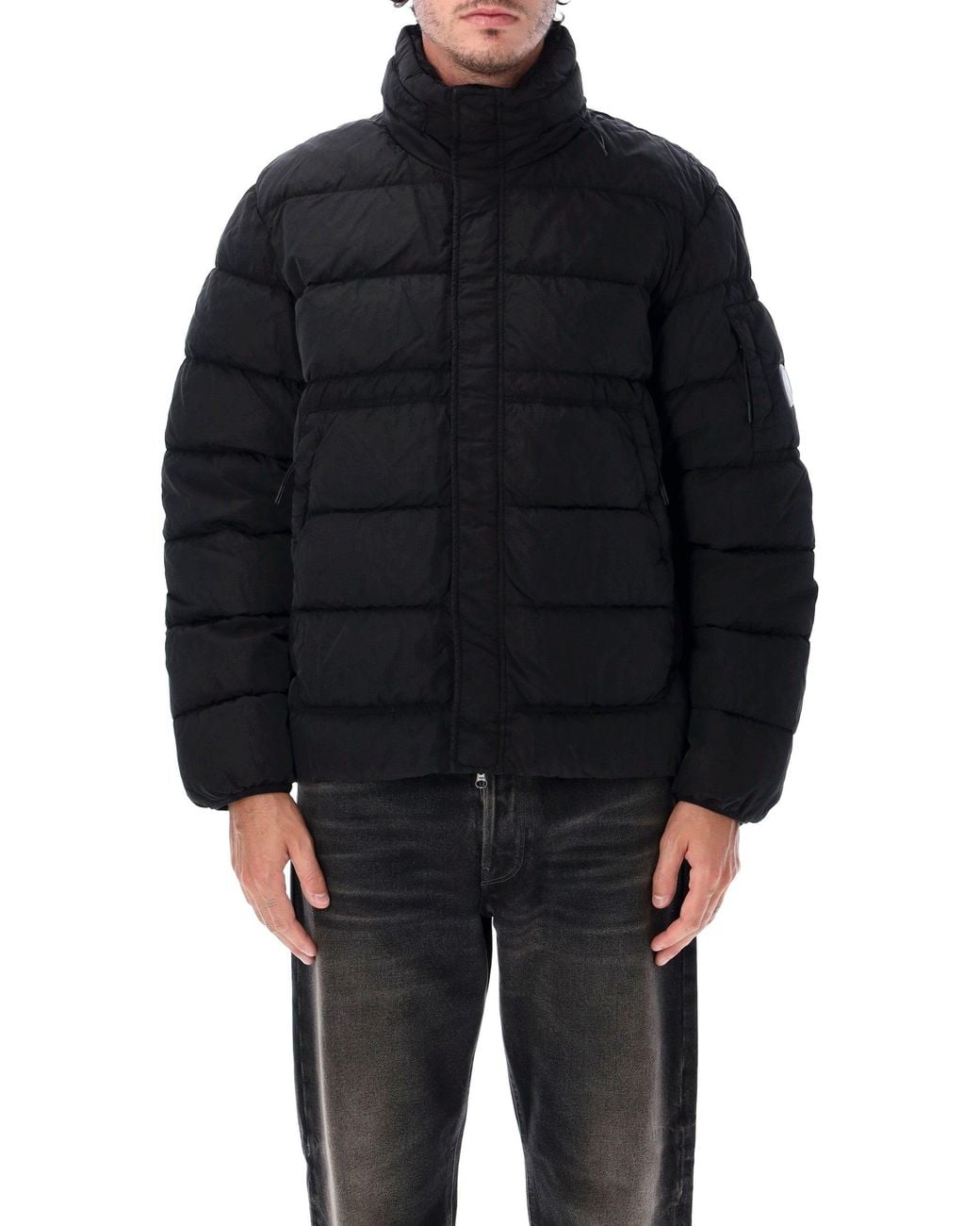 C P Company Blue Quilted Chrome-R Down Jacket