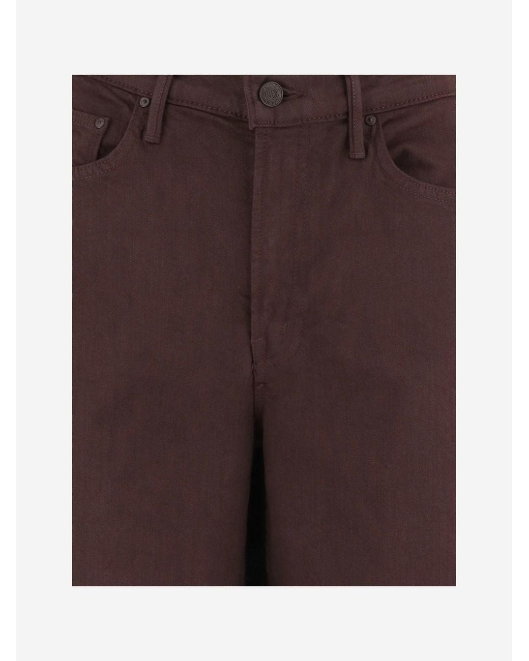 Mother Brown Jeans Wide-Leg Stretch Cotton
