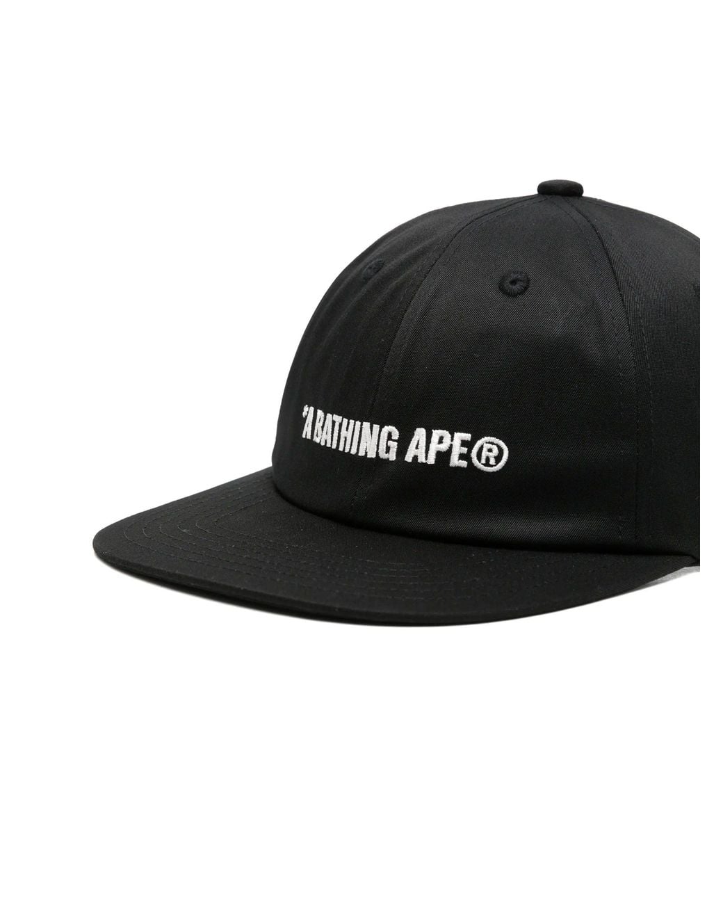 A Bathing Ape Black Logo Panel Cap M
