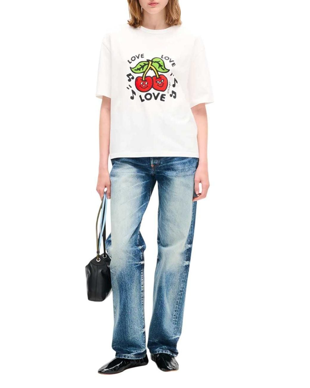 KENZO White Sounds' Embroidered Oversized Cotton T-Shirt
