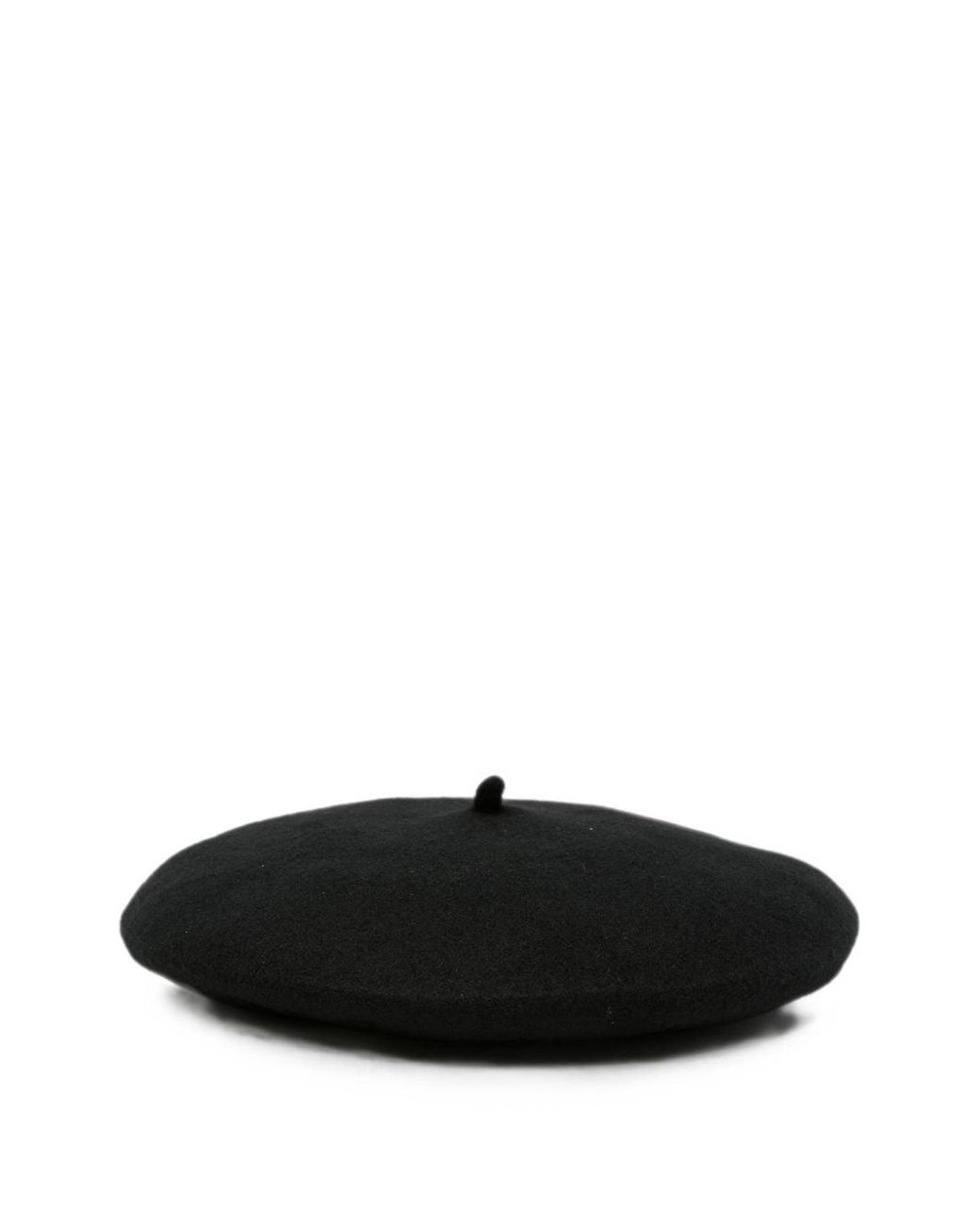Emporio Armani Black Logo Wool Basque Hat