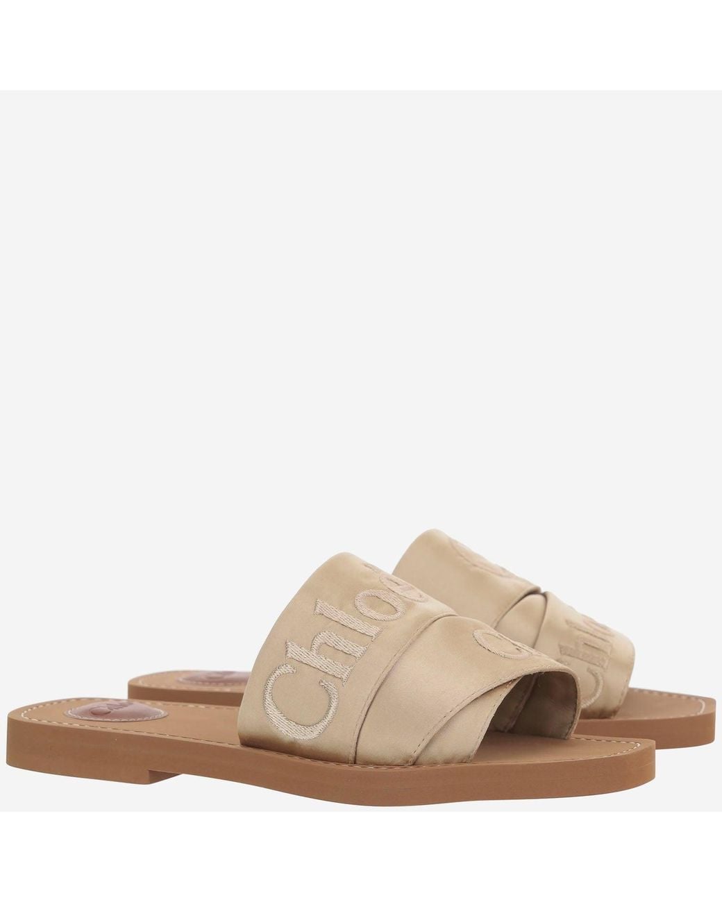 Chloé Natural Woody Flat Sandals