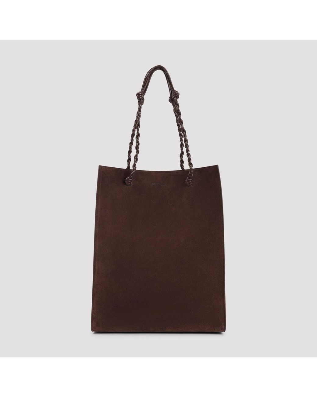 Jil Sander Brown Chocolate Plum Tangle Tote Bag