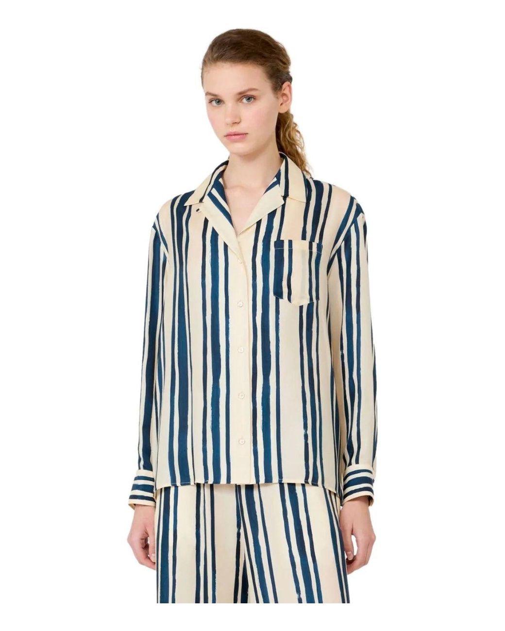 Weekend by Maxmara Blue Corona Striped And Shirt