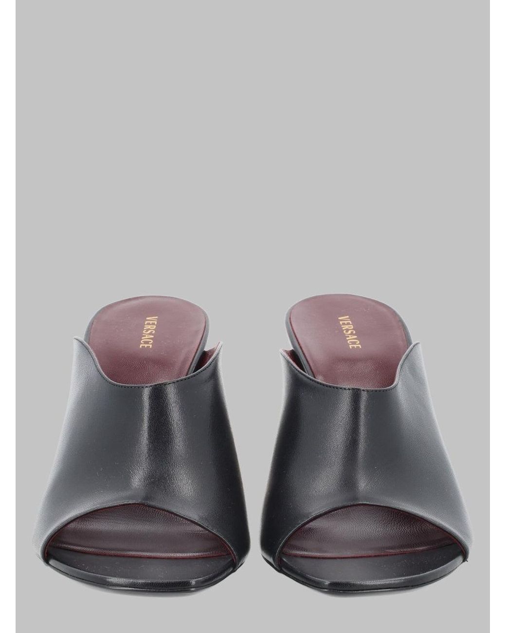 Versace Gray Mule Giulietta Leather