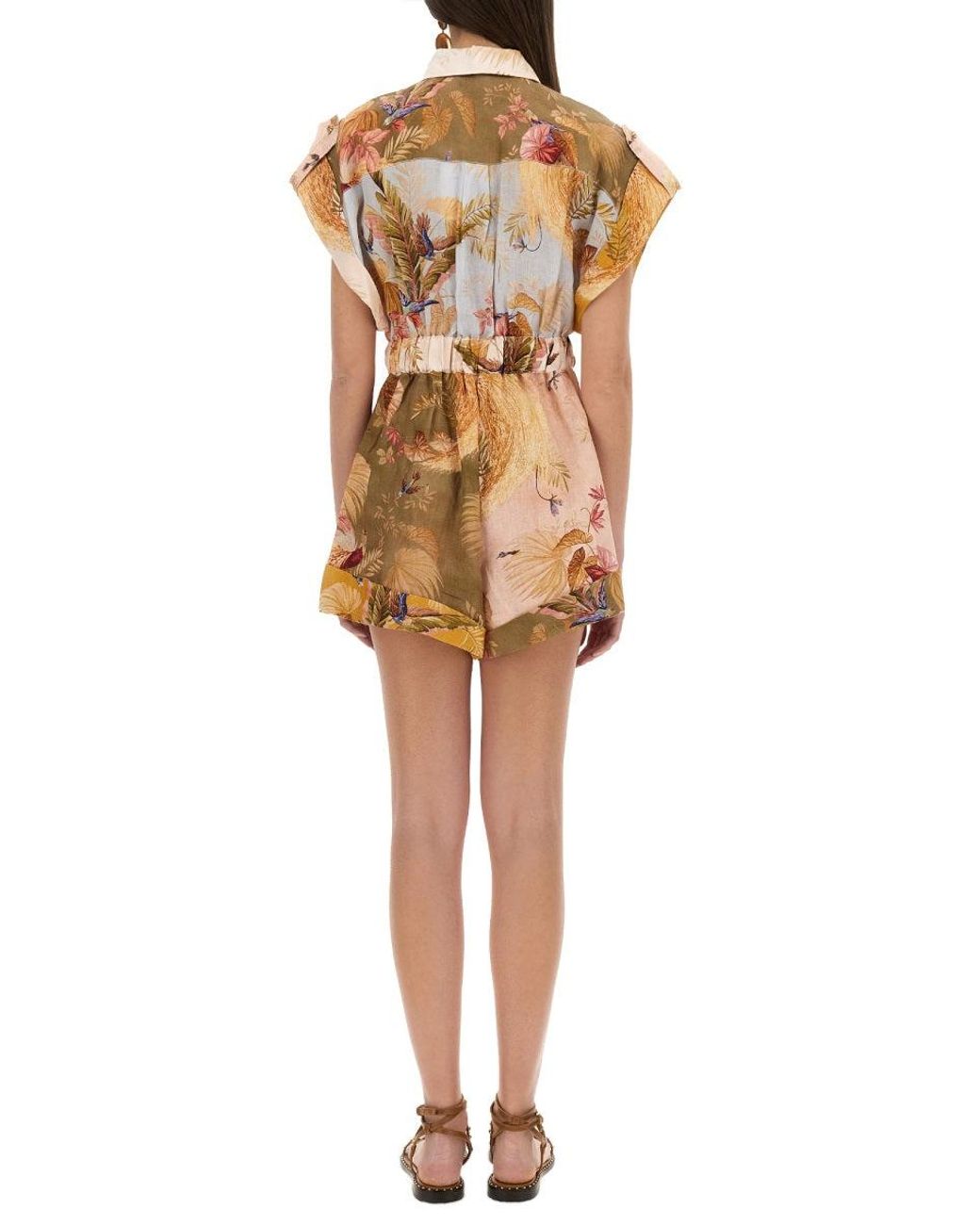 Zimmermann Natural Short Overalls With "Ascension" Lapels