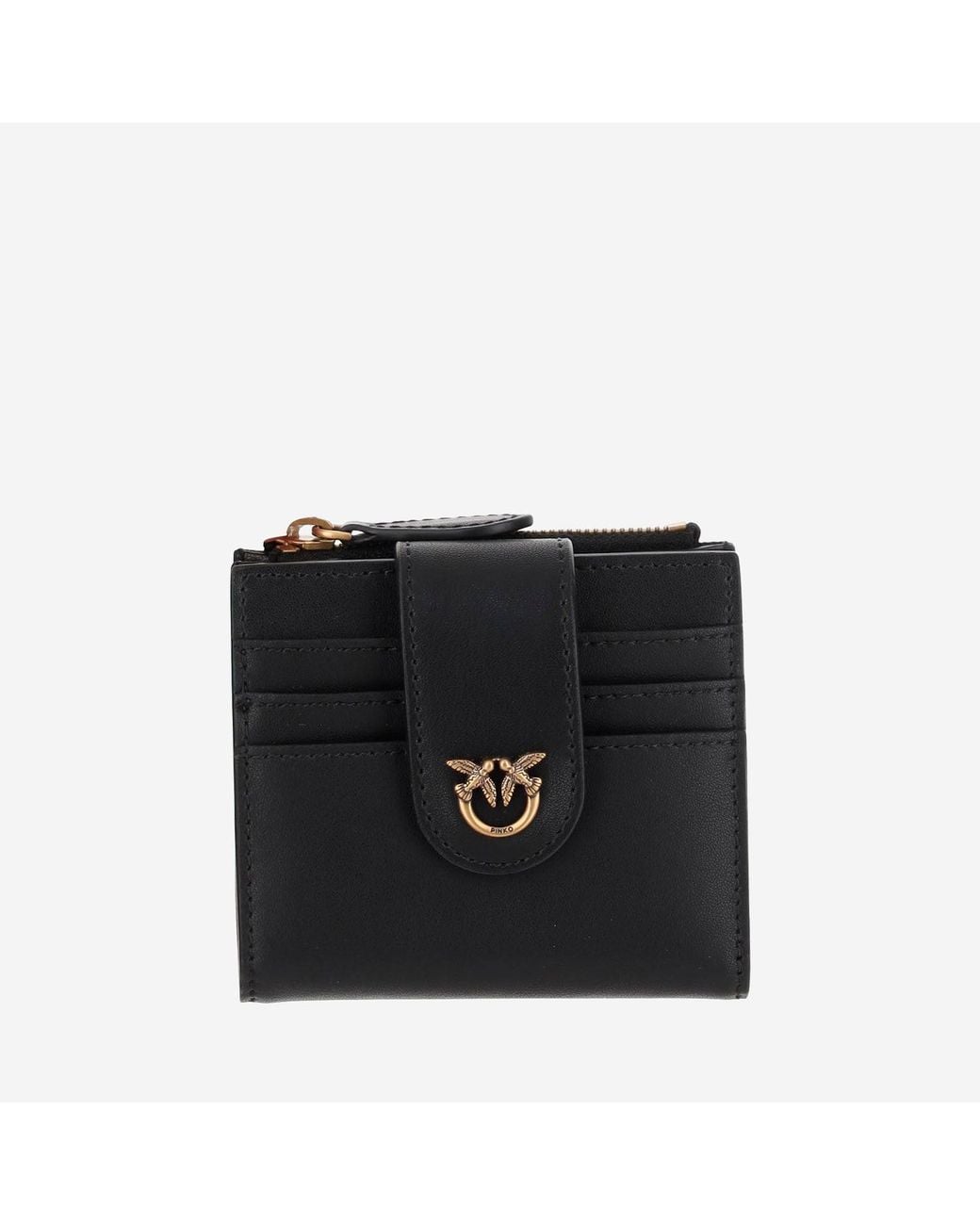 Pinko Black Leather Wallet With Logo