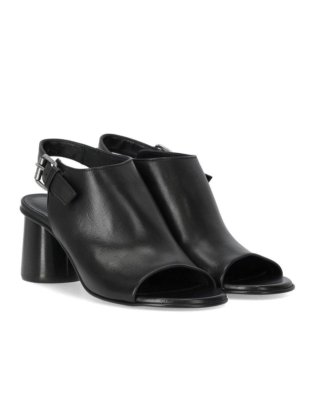 Elena Iachi Black Silk Heeled Sandal