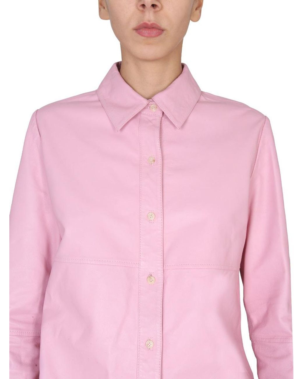 Alysi Pink Leather Jacket