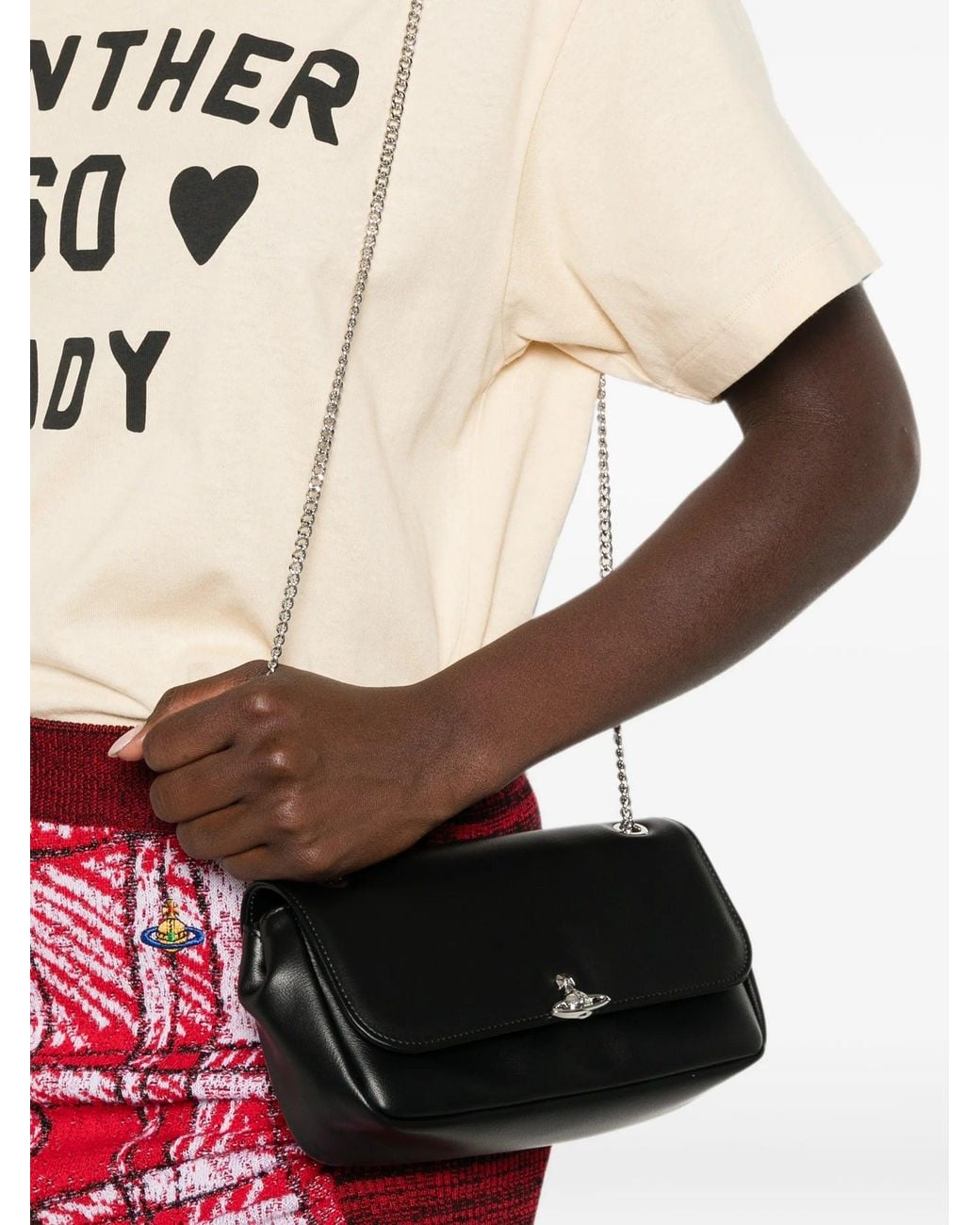 Vivienne Westwood Black Chain Crossbody Purse