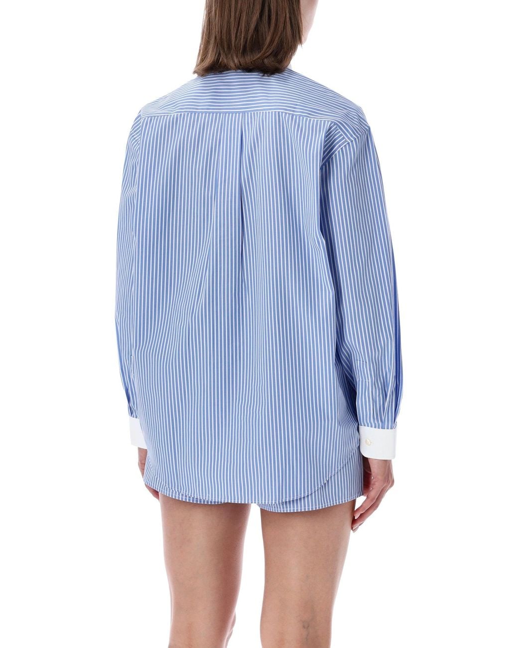 Sporty & Rich Blue Sporty & Rich Sporty & Rich Oversized Striped Shirt