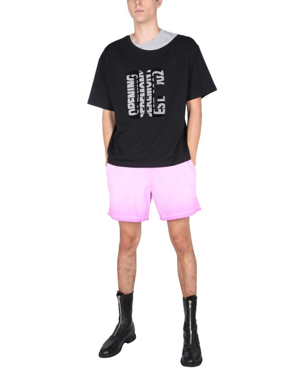 Opening Ceremony Black "double Collar" T-shirt for men