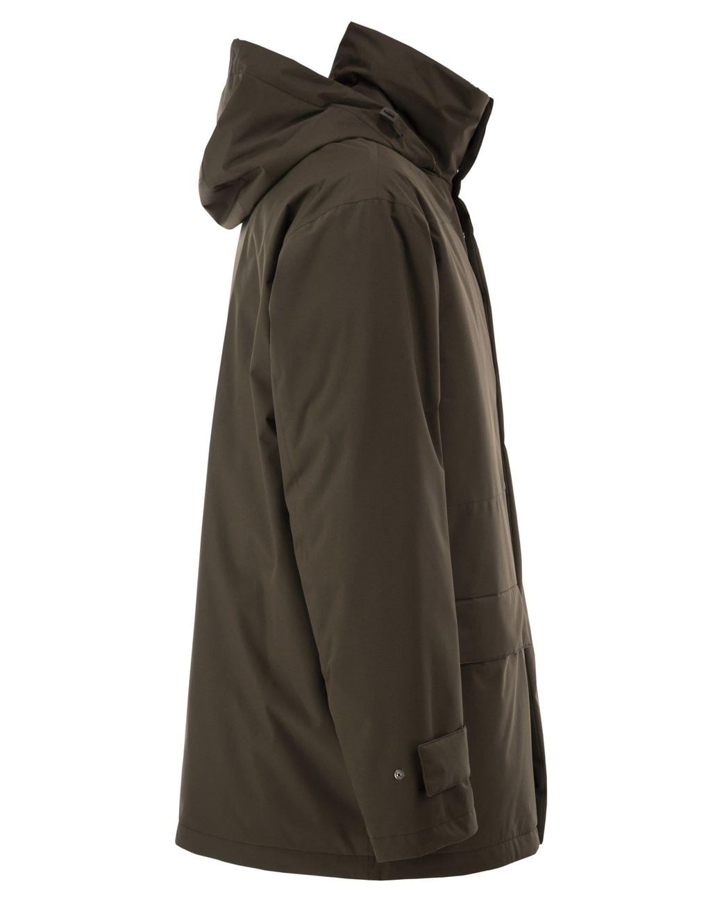 Herno Brown Technical Hooded Padded Parka for men
