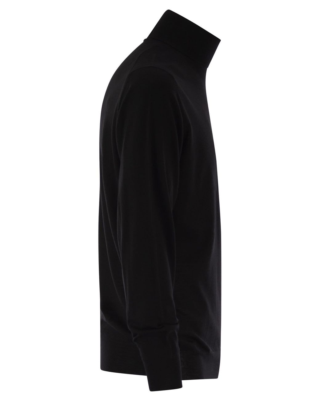 Fedeli Superfine Wool Turtleneck Derby in het Black voor heren