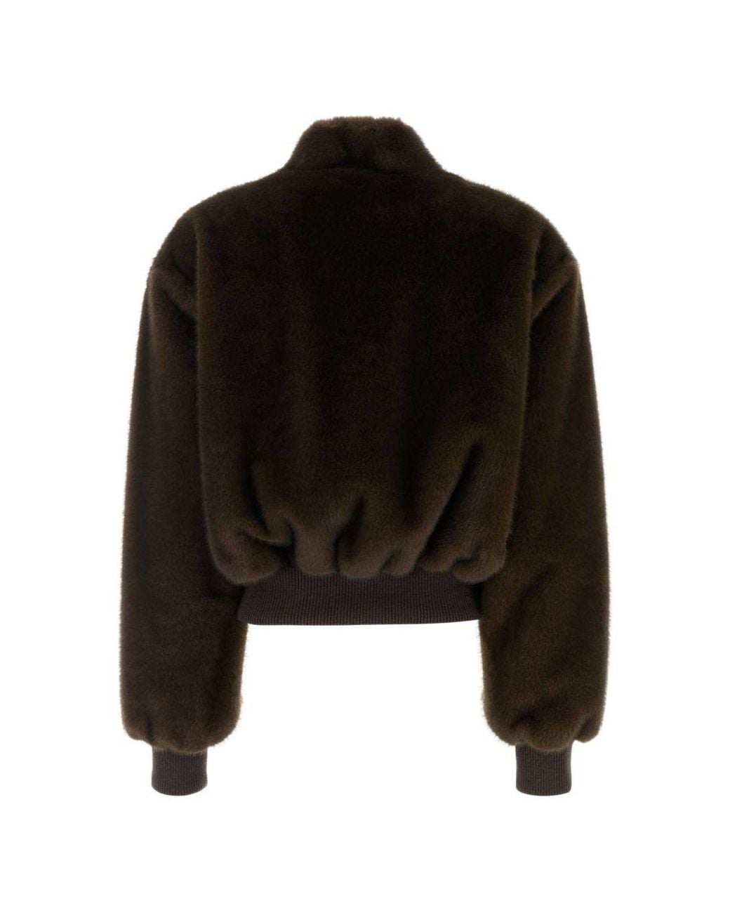 Stella McCartney Black Faux Fur Bomber Jacket