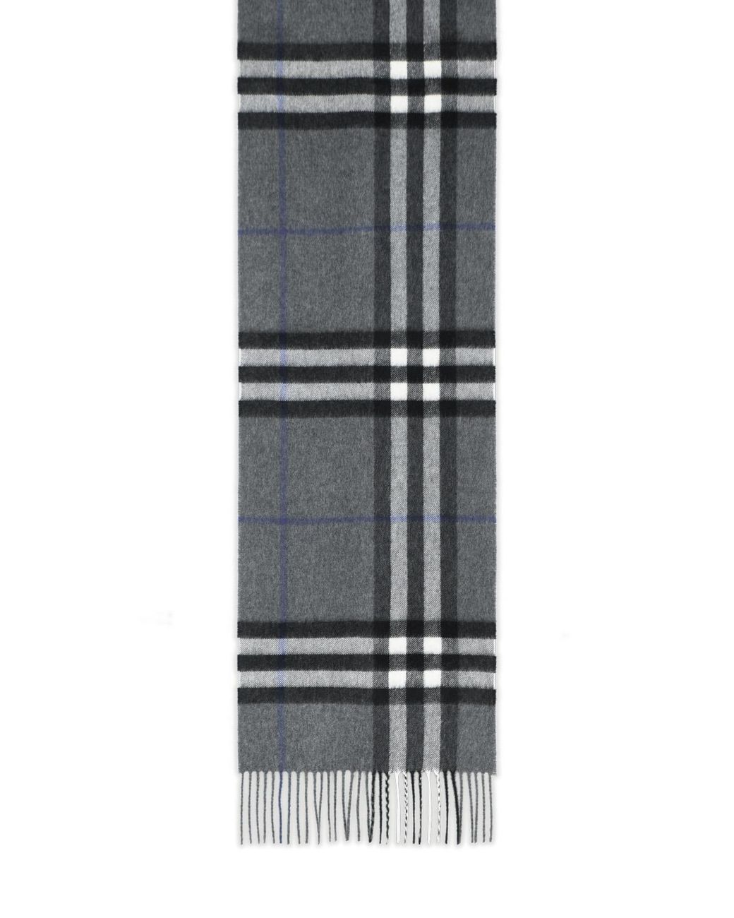 Burberry Gray 'Mu Giant Check' Cashmere Scarf