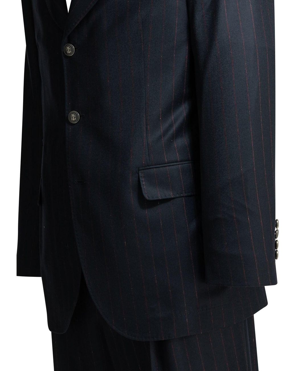 Brunello Cucinelli Black Formal Pinstripe Suit for men