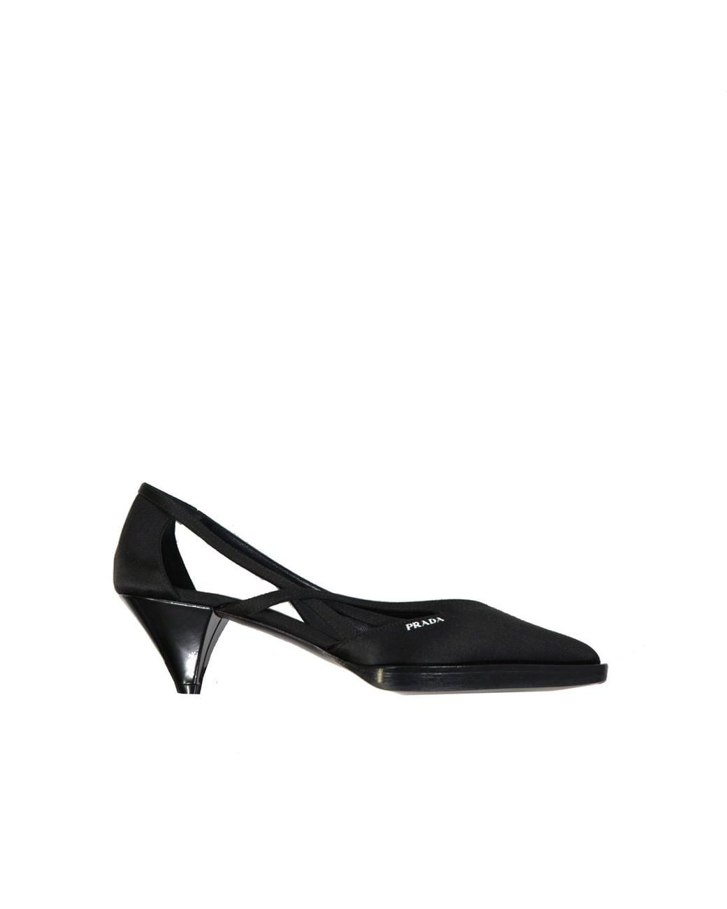 Prada Black 55Mm Cut-Out Satin Pumps